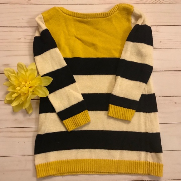 GAP Other - ❤️ 3/$25 Baby GAP Sweater Dress Yellow Navy & White | 12-18mo